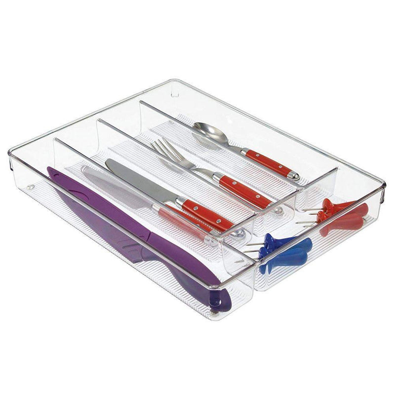 iDesign Linus Acrylic 5 Compartment Cutlery Tray