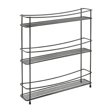 Kumino 3 Tier Slim Freestanding Spice Rack Matte Black