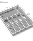 Madesmart 6 Compartment Grip Base Cutlery Tray White - KITCHEN - Cutlery Trays - Soko and Co