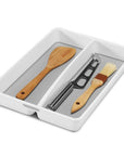 Madesmart Mini 2 Compartment Grip Base Utensil Tray White - KITCHEN - Cutlery Trays - Soko and Co