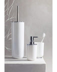 Posa Toothbrush Tumbler White & Chrome - BATHROOM - Toothbrush Holders - Soko and Co