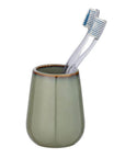 Sirmione Ceramic Toothbrush Tumbler Reactive Green - BATHROOM - Toothbrush Holders - Soko and Co