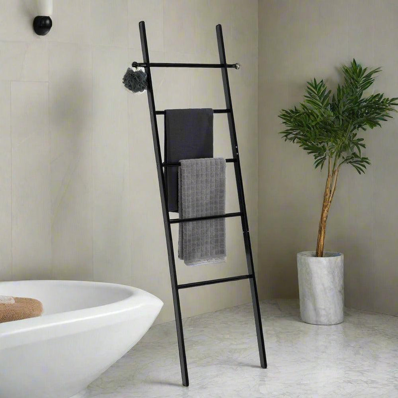 Suri Bamboo Towel Ladder Black