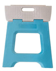 Vigar 32cm Compact Folding Step Stool Grey & Blue Print - LAUNDRY - Ladders - Soko and Co