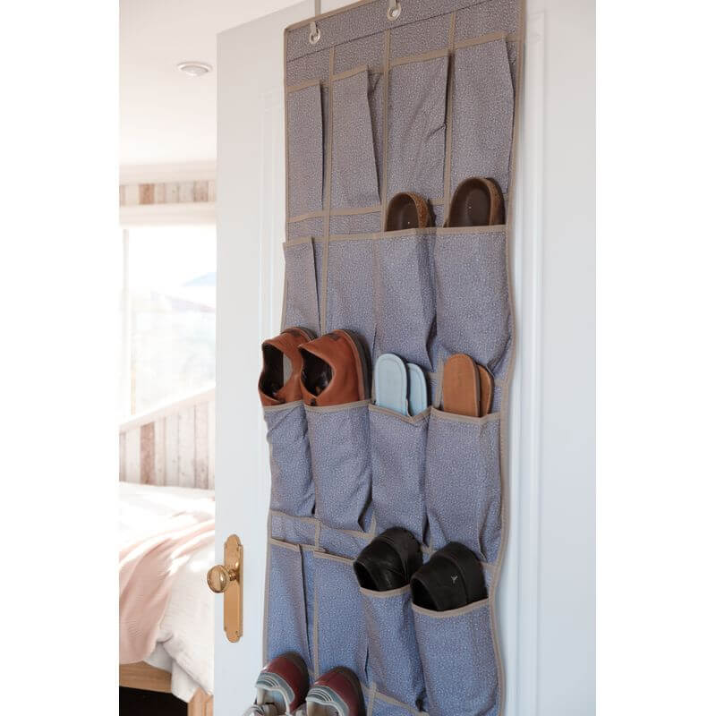 10 Pair Over Door Shoe Organiser Textured Grey - WARDROBE - Shoe Storage - Soko and Co