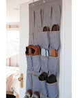 10 Pair Over Door Shoe Organiser Textured Grey - WARDROBE - Shoe Storage - Soko and Co