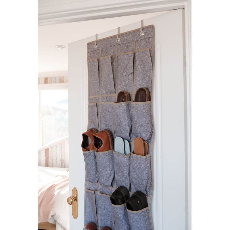 10 Pair Over Door Shoe Organiser Textured Grey - WARDROBE - Shoe Storage - Soko and Co