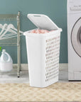 Slim Sterilite 62L Laundry Hamper White With Hinged Lid - LAUNDRY - Hampers - Soko and Co