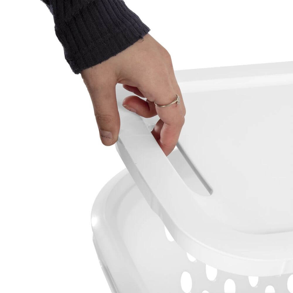 Slim Sterilite 62L Laundry Hamper White With Hinged Lid - LAUNDRY - Hampers - Soko and Co