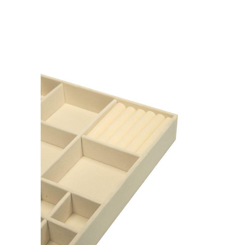 15 Compartment Velvet Jewellery Tray White - WARDROBE - Jewellery Storage - Soko and Co