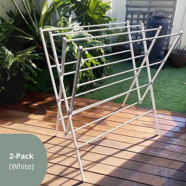 2 Pack Limited Edition Heavy Duty Clothes Airer White