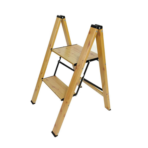 2 Step Aluminium Wood Grain Step Ladder