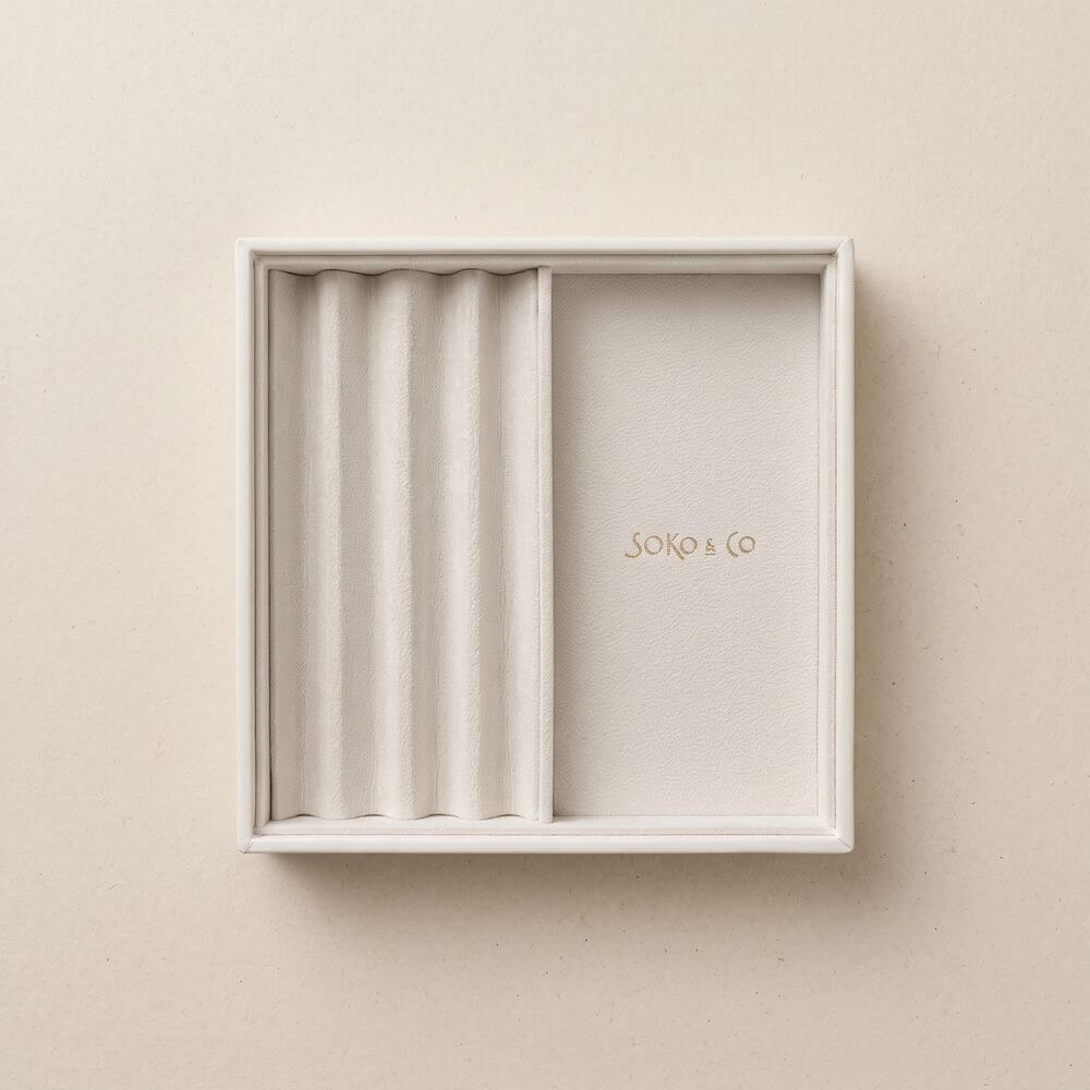 Atelier Stacking Jewellery Tray Set with Lid White - WARDROBE - Jewellery Storage - Soko and Co