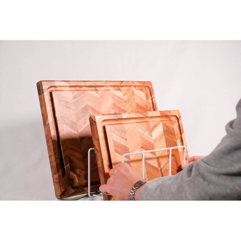 3 Section Wide Chopping Board Holder White - KITCHEN - Shelves and Racks - Soko and Co