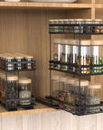 3 Tier Base-Mounted Pull-Out Spice Rack Black - KITCHEN - Shelves and Racks - Soko and Co