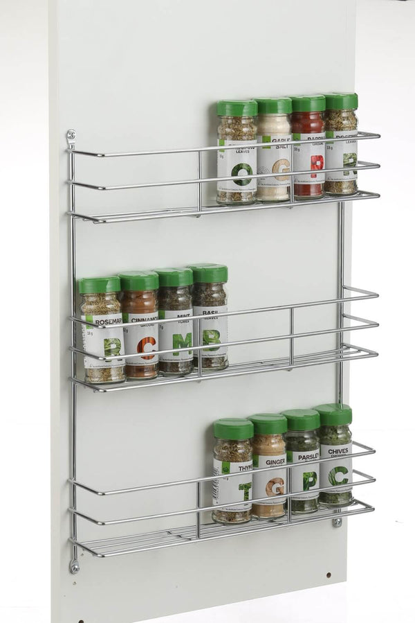 3 Tier Wall Mounted Spice Rack Chrome