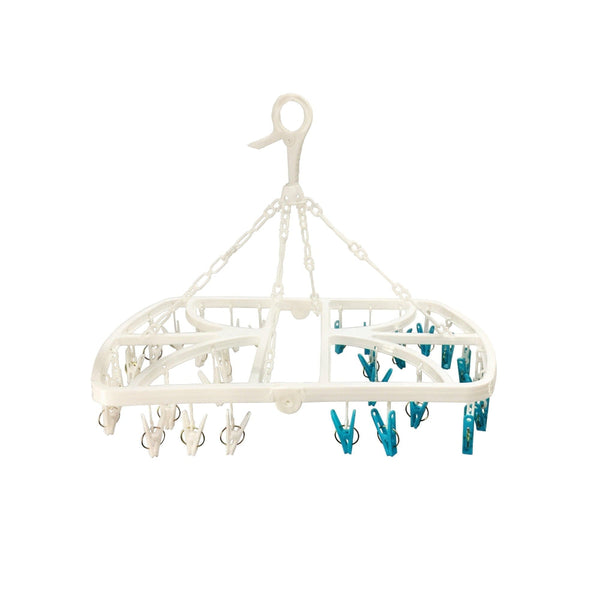 32 Peg Mini Rectangular Clothes Airer White