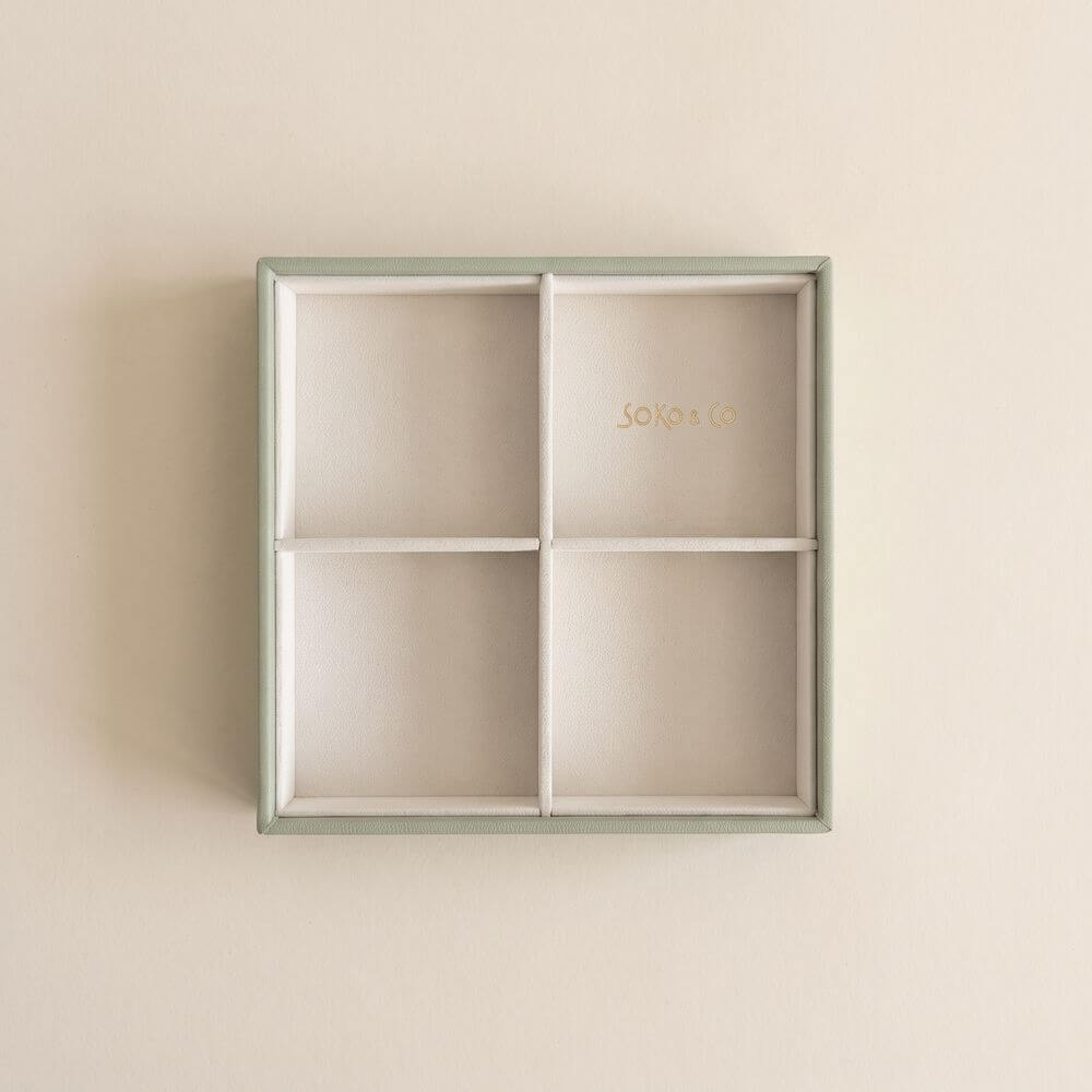 Atelier Stacking Jewellery Tray Set with Lid Sage - WARDROBE - Jewellery Storage - Soko and Co