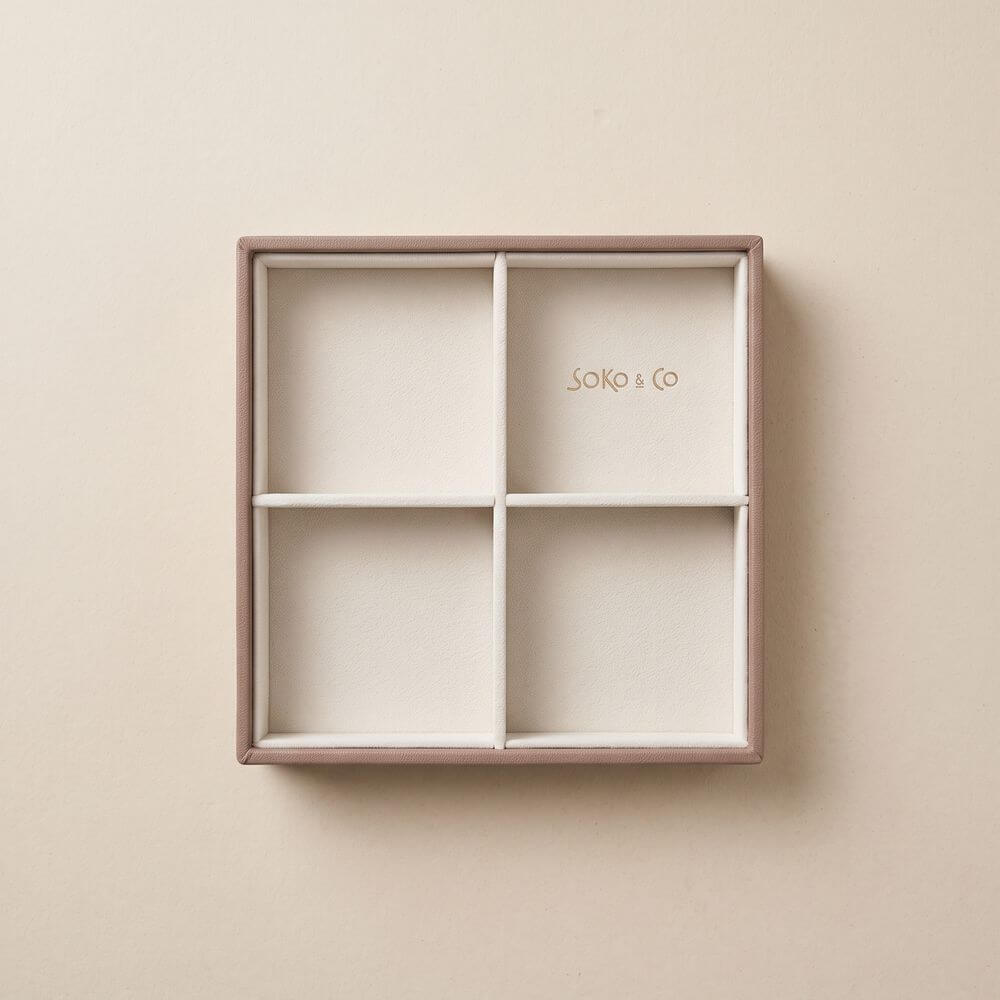 Atelier Stacking Jewellery Tray Set with Lid Taupe - WARDROBE - Jewellery Storage - Soko and Co