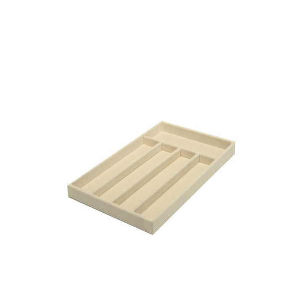 5 Compartment Velvet Jewellery White