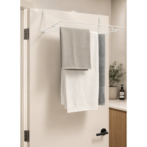 5 Rail Over Door Clothes Airer White