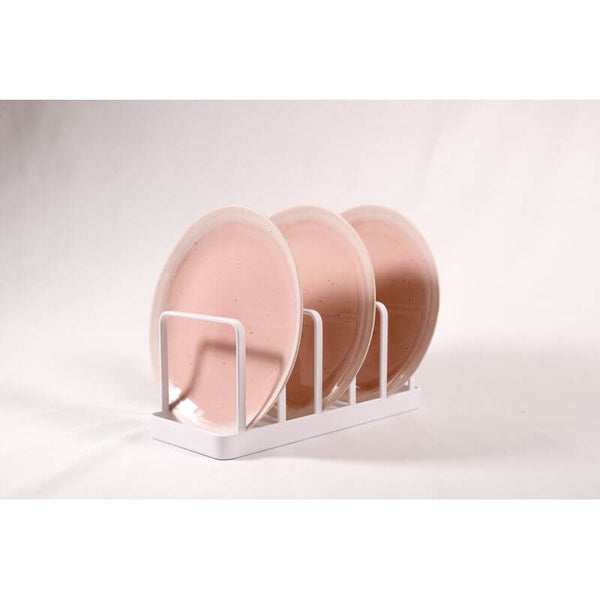 5 Section Slim Plate Rack White