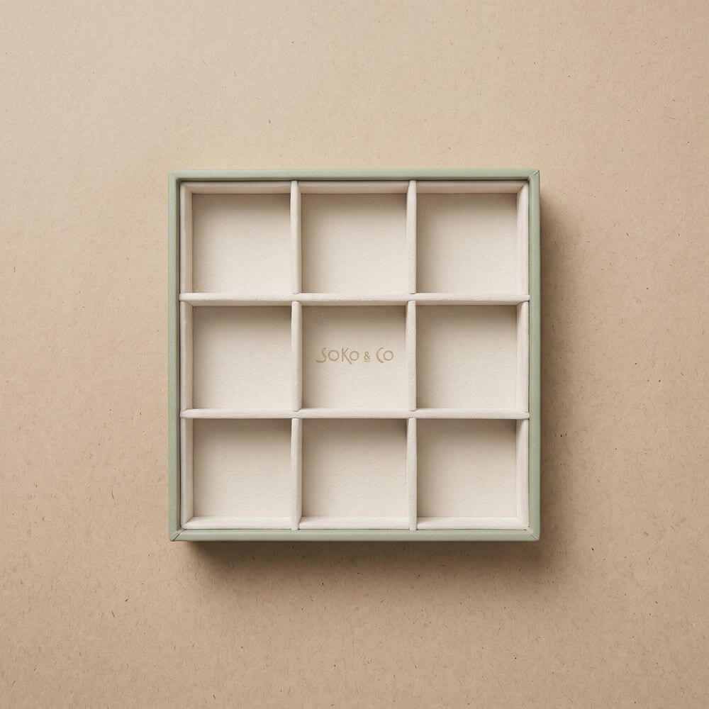 Atelier Stacking Jewellery Tray Set with Lid Sage - WARDROBE - Jewellery Storage - Soko and Co