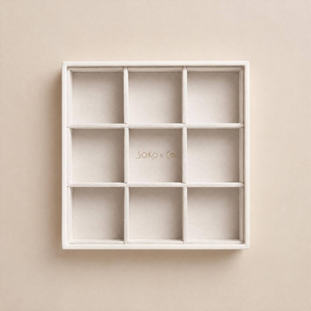 Atelier Stacking Jewellery Tray Set with Lid White - WARDROBE - Jewellery Storage - Soko and Co