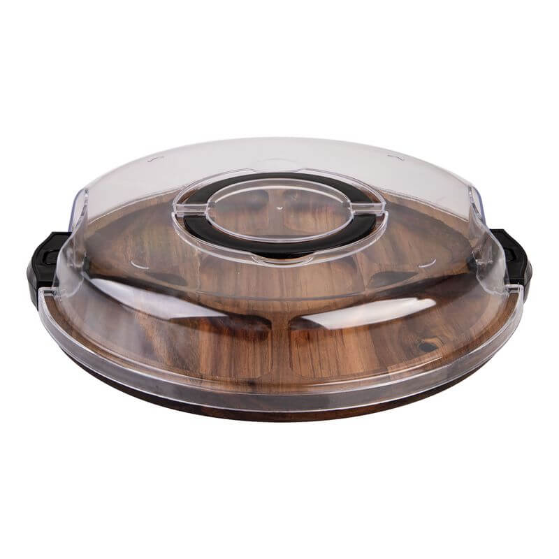 Acacia Wood 5 Compartment Round Grazing Platter With Lid - LIFESTYLE - Picnic - Soko and Co