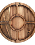 Acacia Wood 5 Compartment Round Grazing Platter With Lid - LIFESTYLE - Picnic - Soko and Co