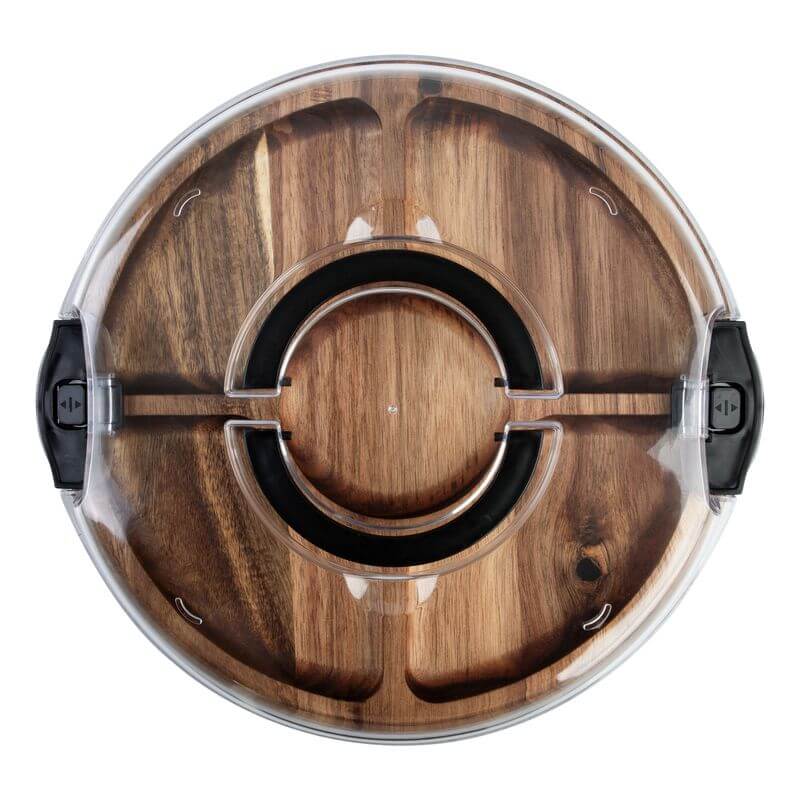 Acacia Wood 5 Compartment Round Grazing Platter With Lid - LIFESTYLE - Picnic - Soko and Co