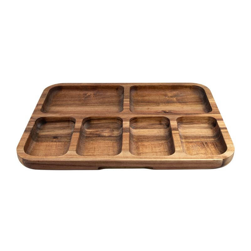Acacia Wood 6 Compartment Grazing Platter - LIFESTYLE - Picnic - Soko and Co