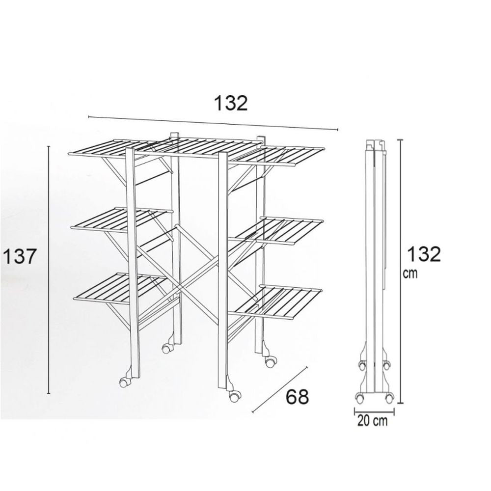 Aquilone Tall Clothes Airer in Cherry Wood - LAUNDRY - Airers - Soko and Co