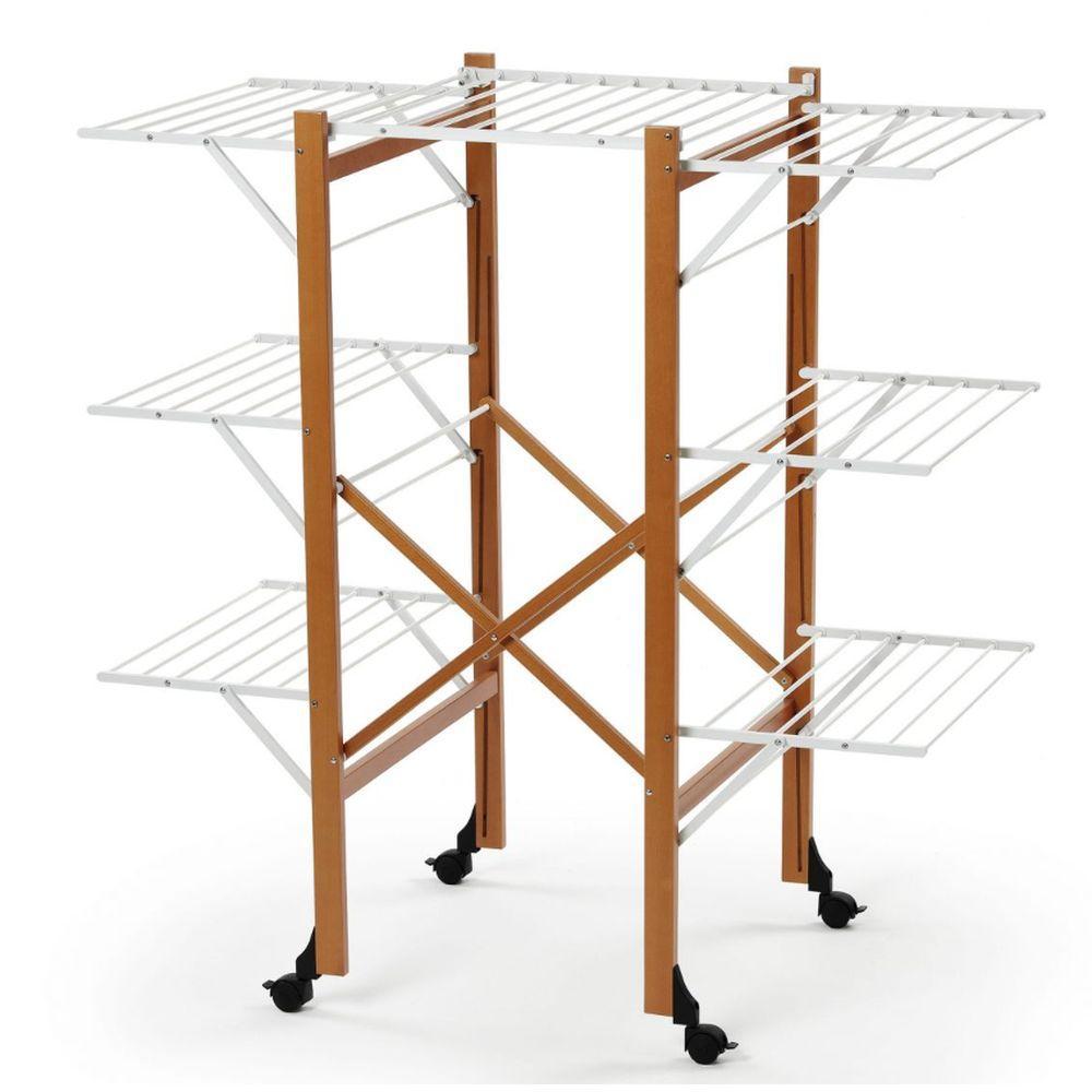 Aquilone Tall Clothes Airer in Cherry Wood - LAUNDRY - Airers - Soko and Co