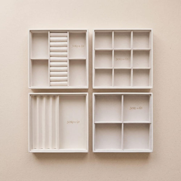 Atelier Stacking Jewellery Tray Set with Lid White
