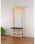 Bamboo Hall Stand with Charcoal Seat - WARDROBE - Shoe Storage - Soko and Co