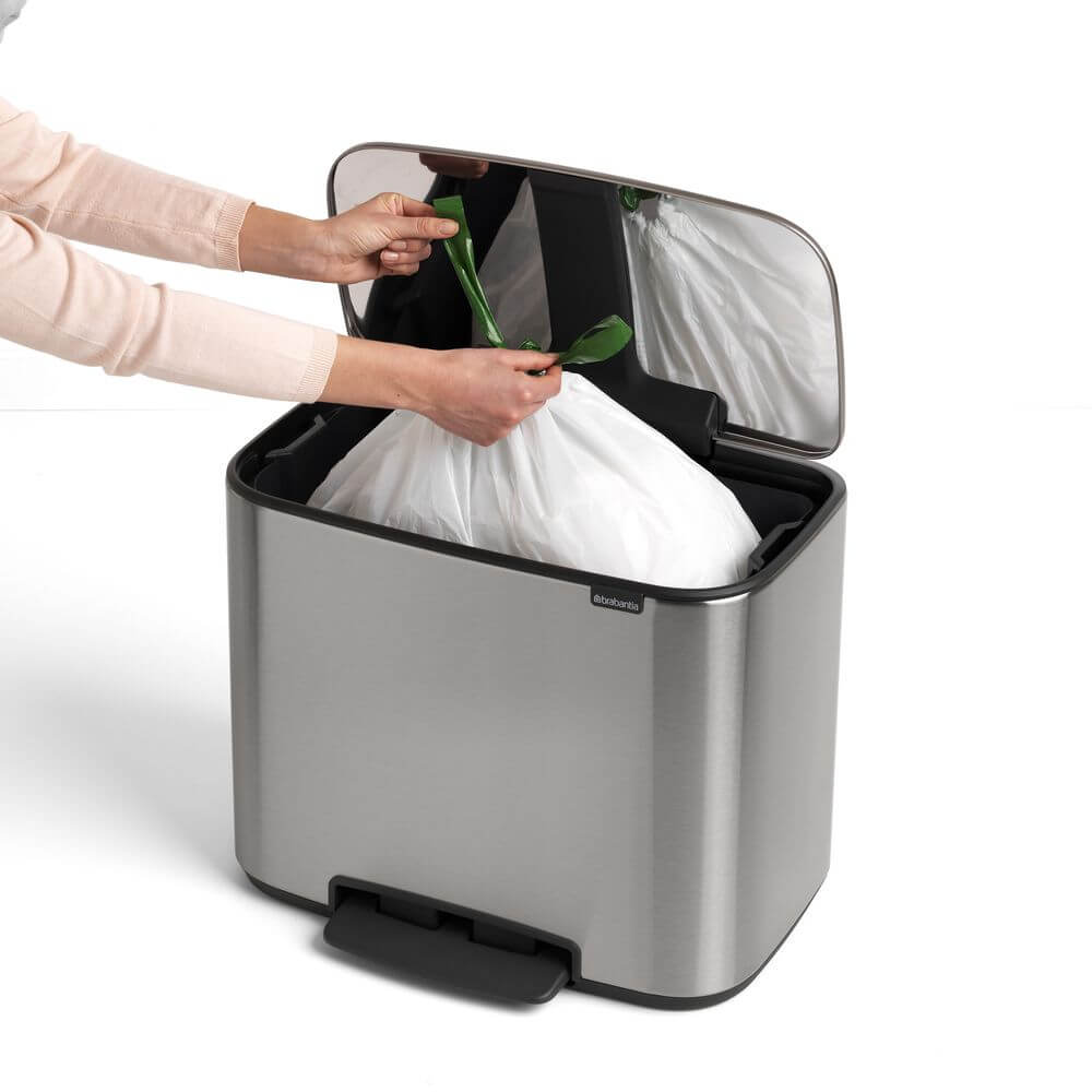Brabantia 36L Bo Kitchen Rubbish Pedal Bin Matte Steel - KITCHEN - Bins - Soko and Co