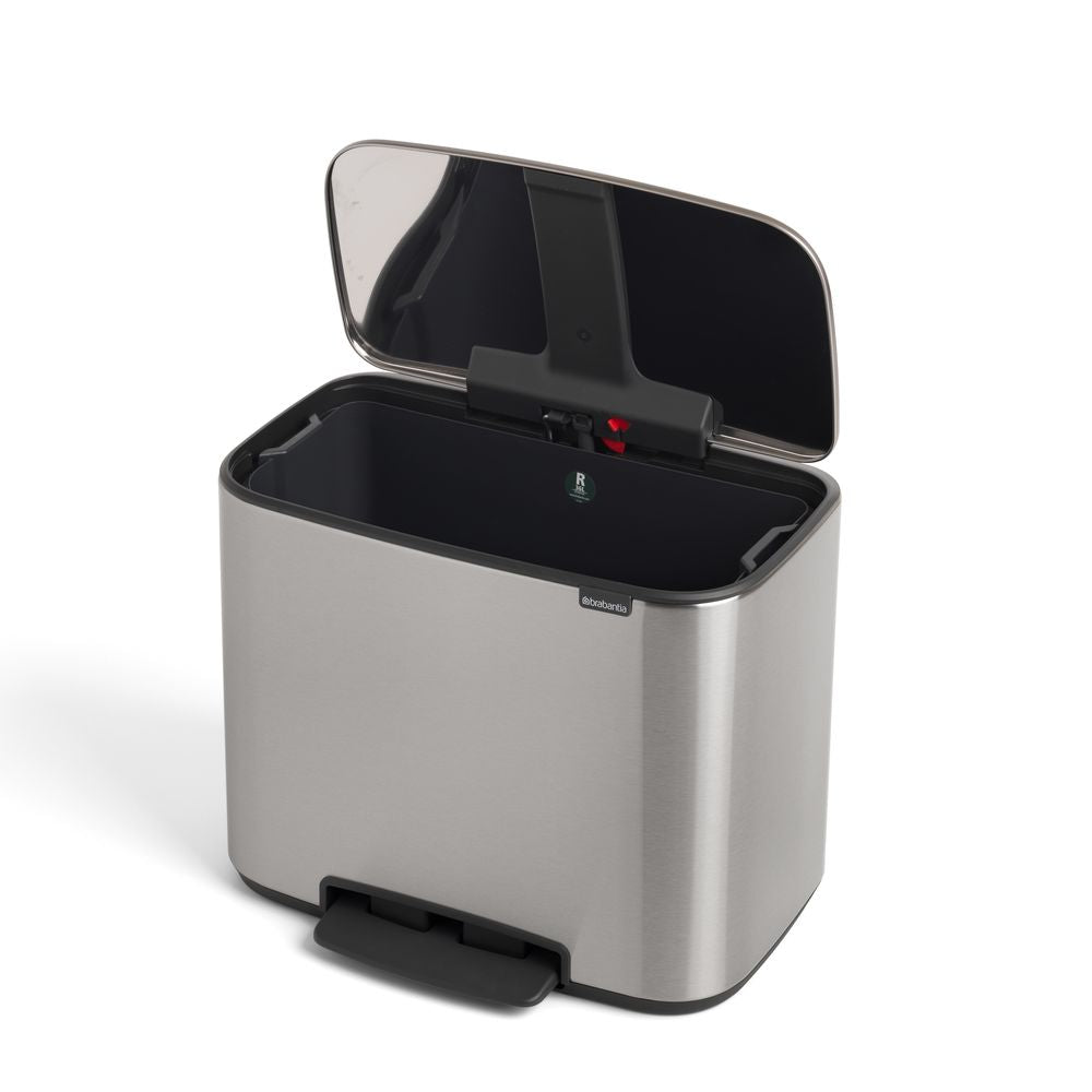 Brabantia 36L Bo Kitchen Rubbish Pedal Bin Matte Steel - KITCHEN - Bins - Soko and Co
