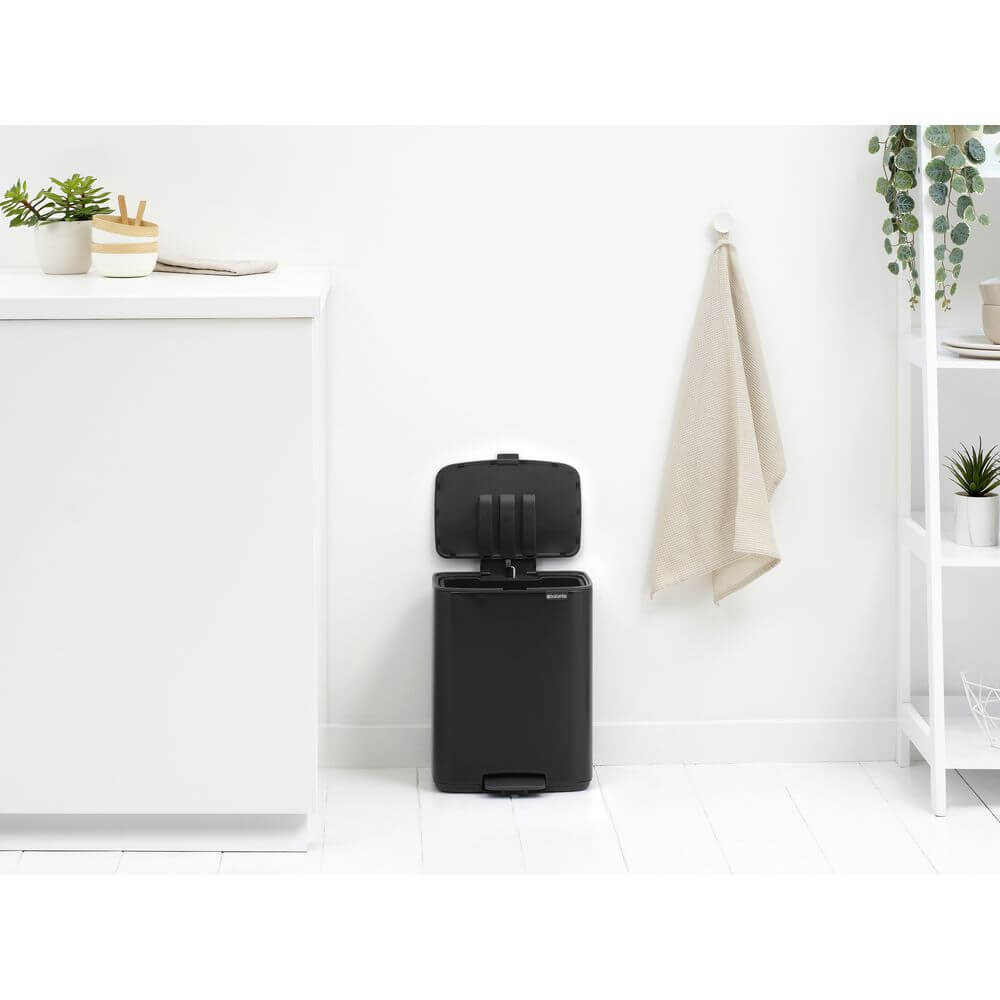 Brabantia Bo Pedal Bin 12L Matt Black - KITCHEN - Bins - Soko and Co