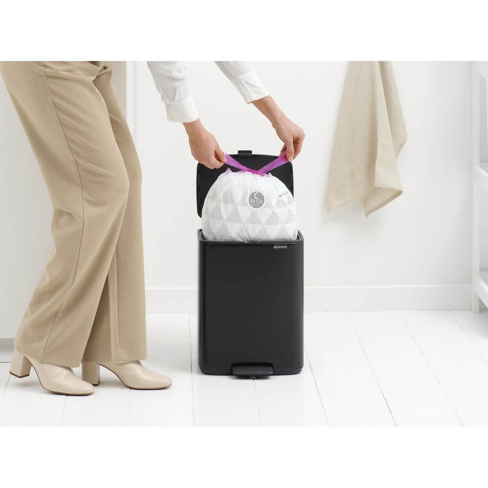 Brabantia Bo Pedal Bin 12L Matt Black - KITCHEN - Bins - Soko and Co