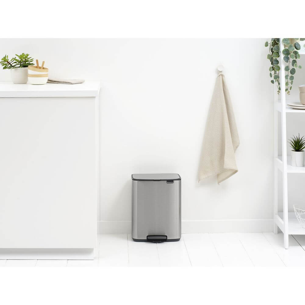 Brabantia Bo Pedal Bin 12L Matt Steel - KITCHEN - Bins - Soko and Co