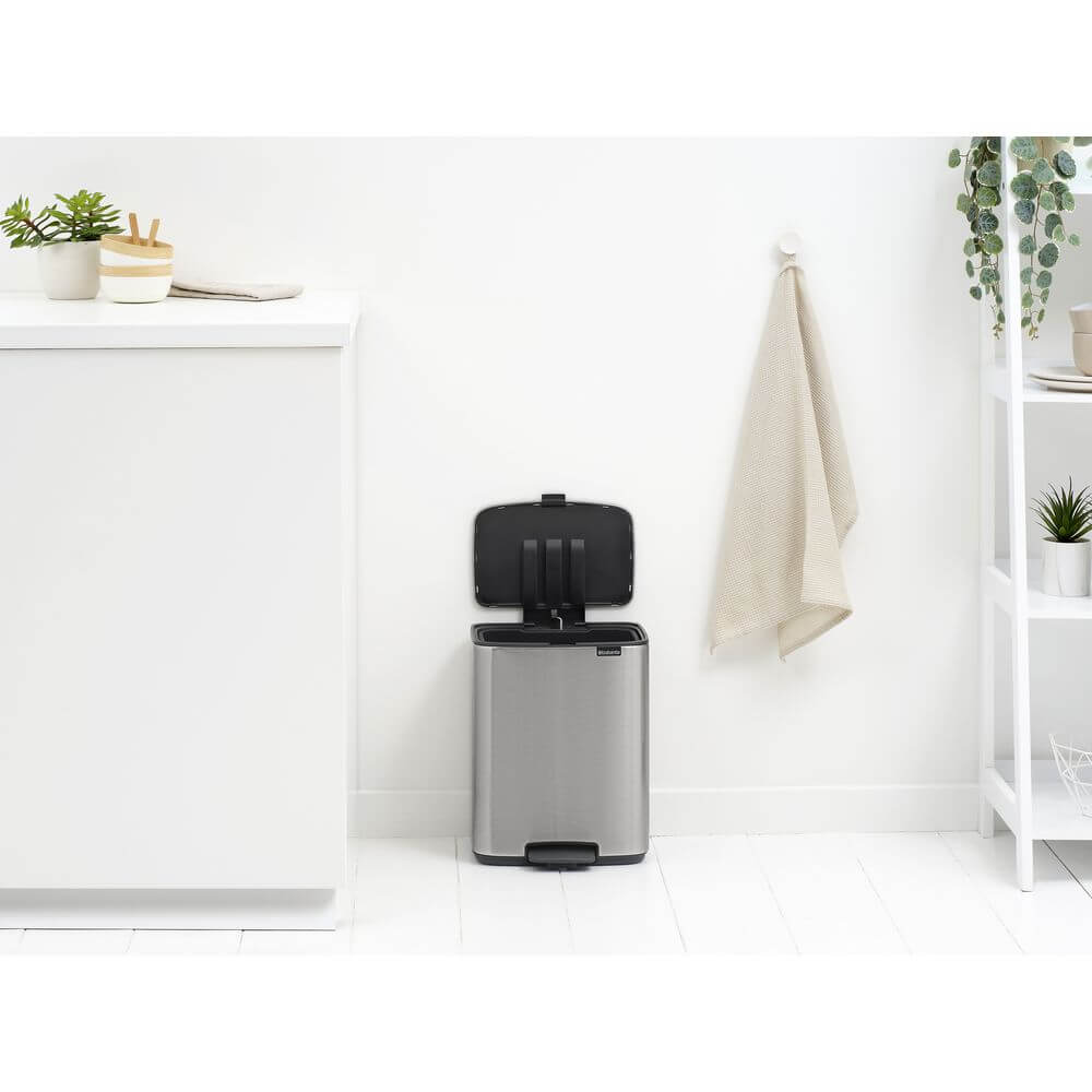 Brabantia Bo Pedal Bin 12L Matt Steel - KITCHEN - Bins - Soko and Co