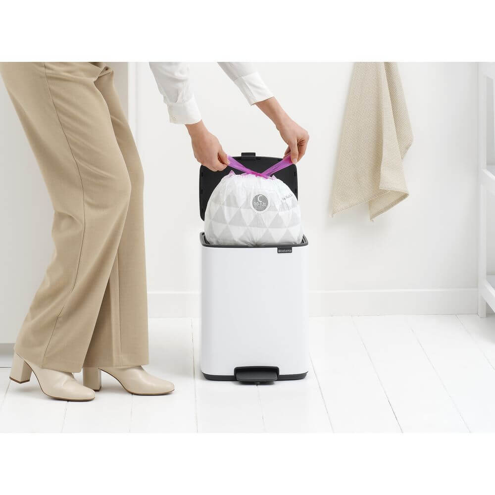 Brabantia Bo Pedal Bin 12L White - KITCHEN - Bins - Soko and Co