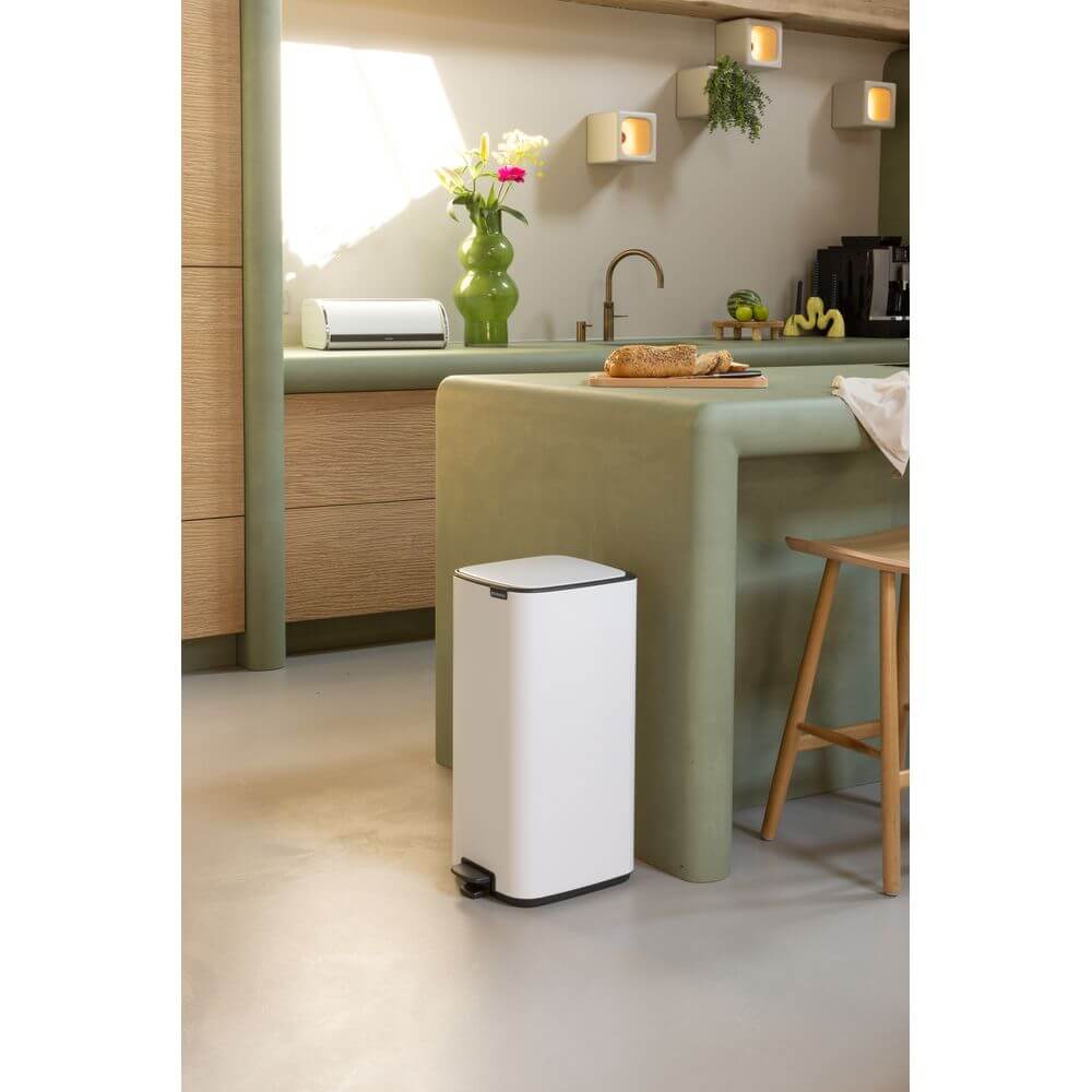 Brabantia Bo Pedal Bin 30L White - KITCHEN - Bins - Soko and Co