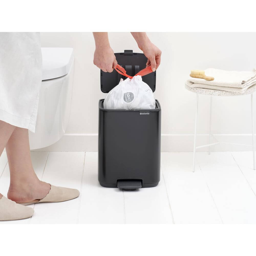 Brabantia Bo Pedal Bin 7L Matt Black - KITCHEN - Bins - Soko and Co