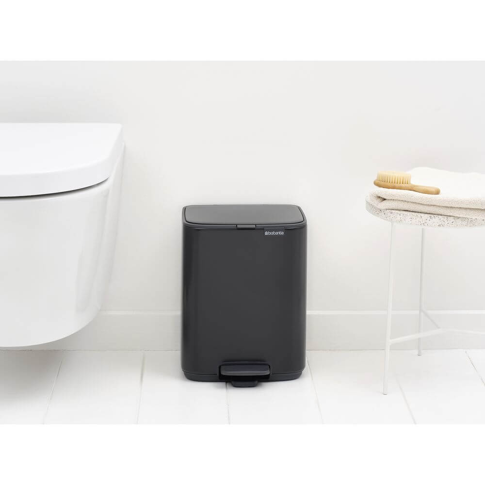 Brabantia Bo Pedal Bin 7L Matt Black - KITCHEN - Bins - Soko and Co