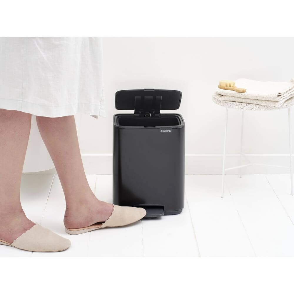 Brabantia Bo Pedal Bin 7L Matt Black - KITCHEN - Bins - Soko and Co