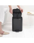 Brabantia Bo Pedal Bin 7L Matt Black - KITCHEN - Bins - Soko and Co