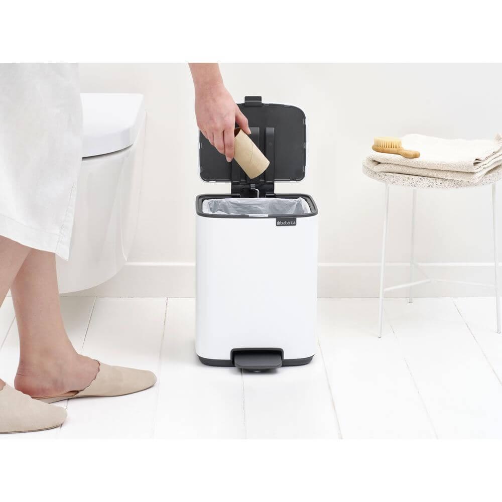 Brabantia Bo Pedal Bin 7L White - KITCHEN - Bins - Soko and Co