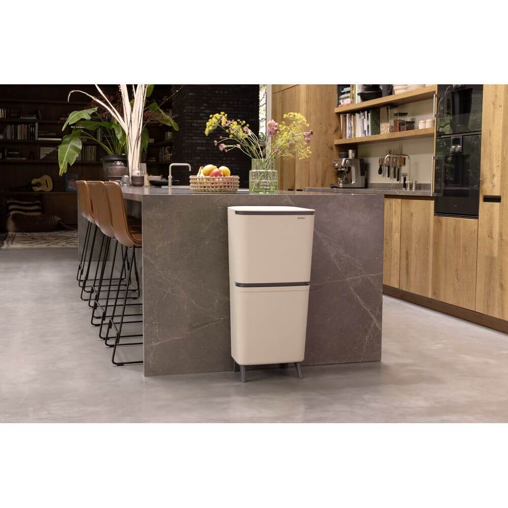Brabantia SortUp 2 Compartment Recycle Bin Sand - KITCHEN - Bins - Soko and Co